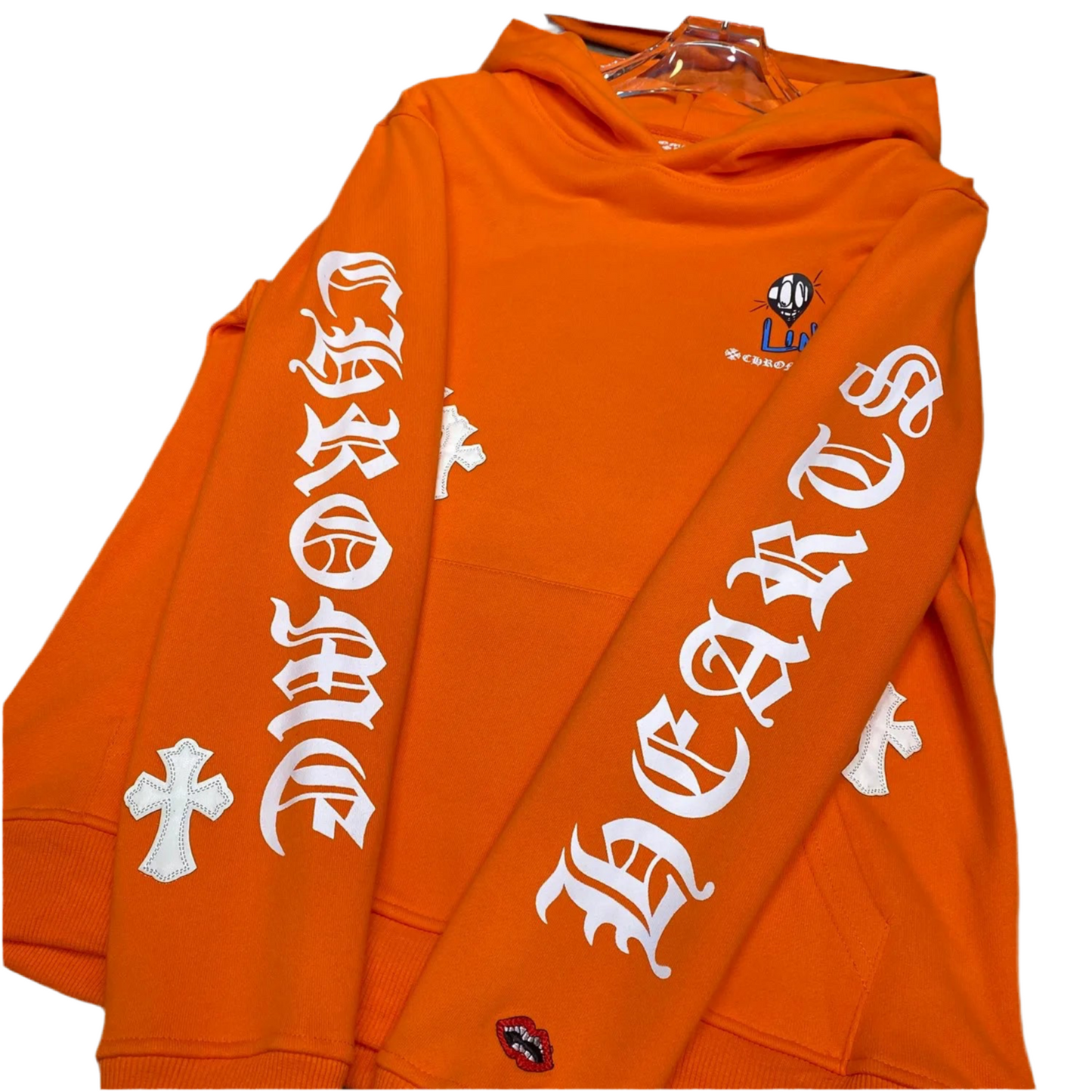Chrome Hearts orange Build And Crash Hoodie