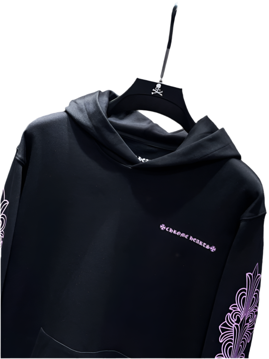 Chrome hearts USA black and purple floral design Hoodie