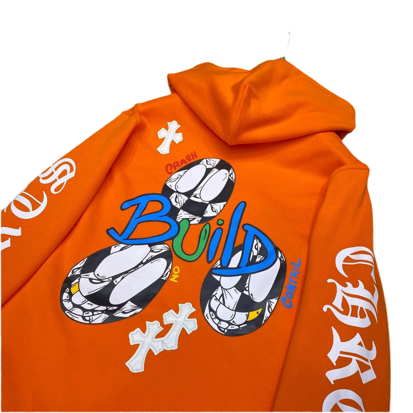 Chrome Hearts orange Build And Crash Hoodie