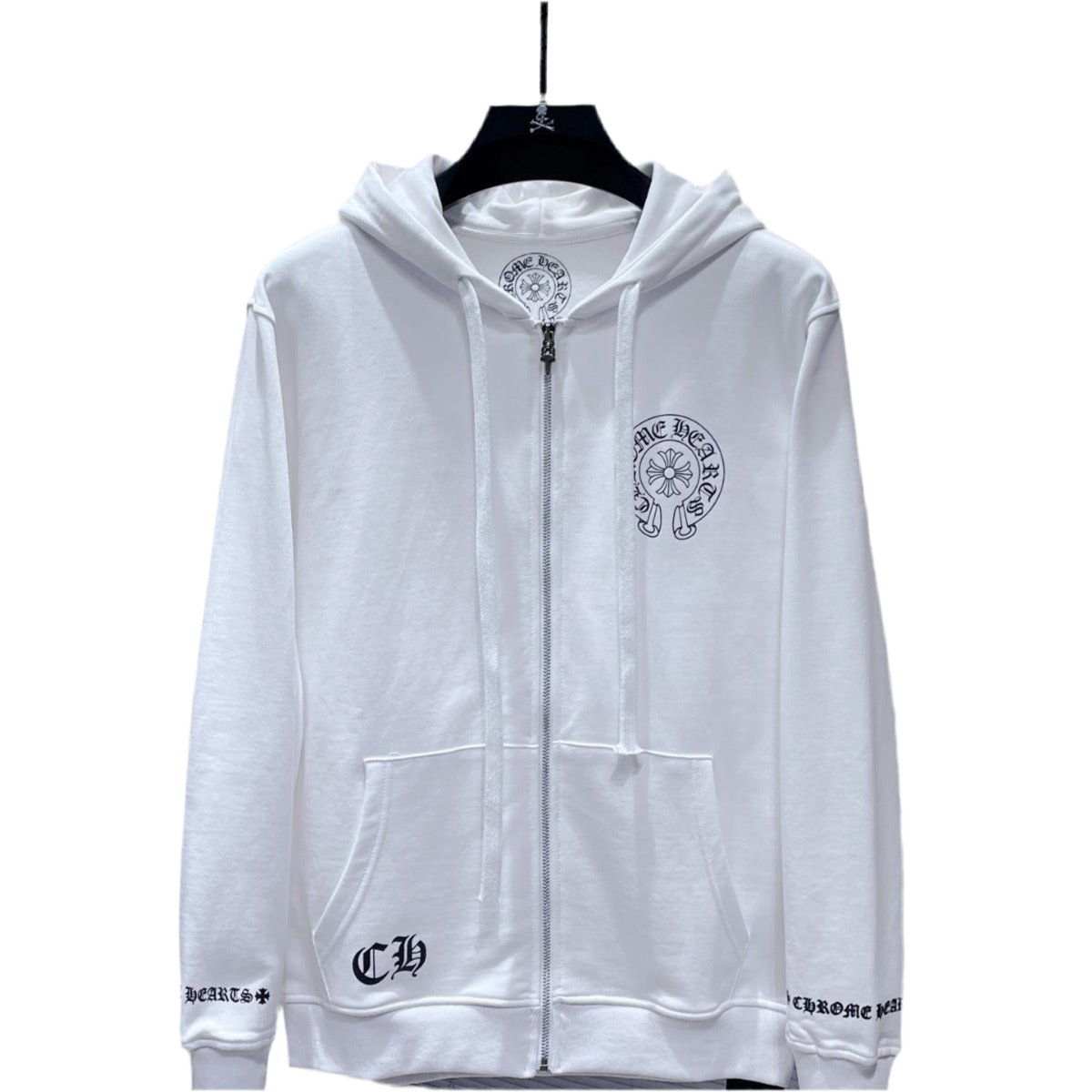Chrome Hearts Black And white LOS ANGELES Zipper Hoodies
