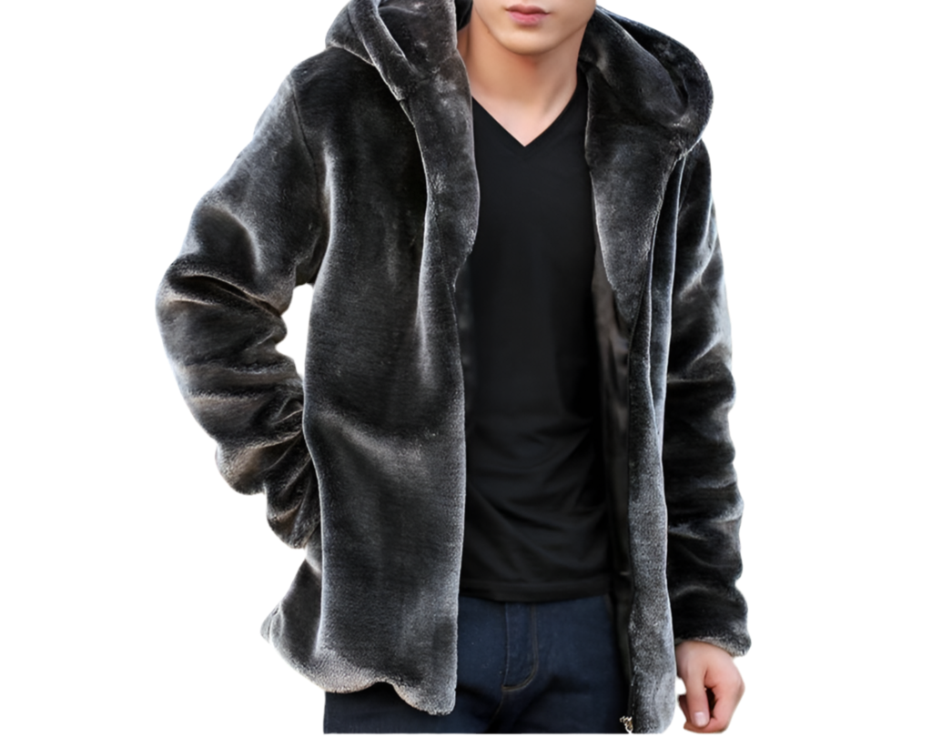 New Branded Unisex Black And Gray Fur Coat for Both men and Women