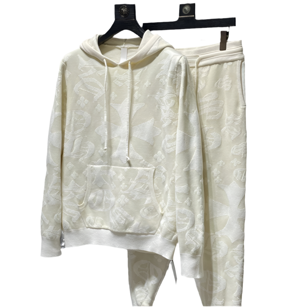 Chome Hearts wool loose knit long sleeve hooded sweater coat