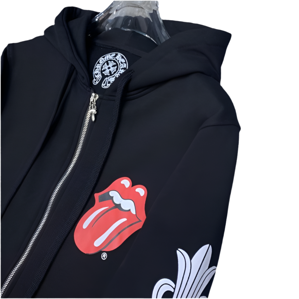 Chromehearts Matty Boys Smiley Black Zipper Up hoodie