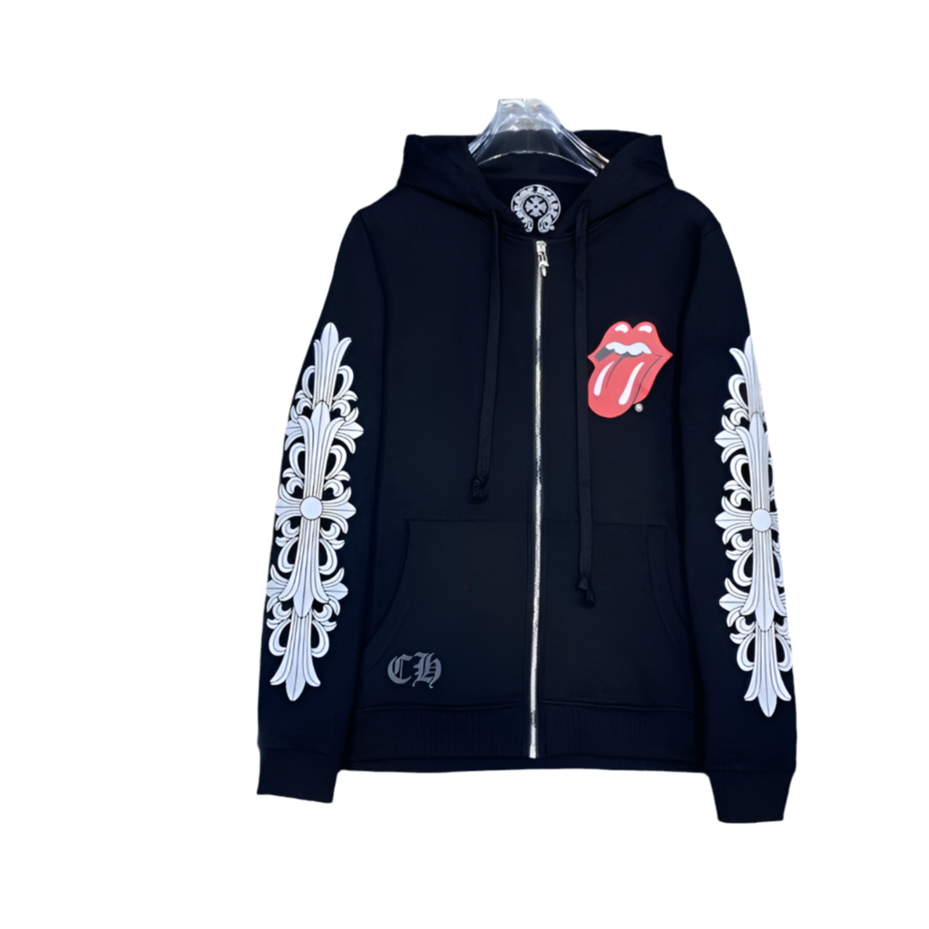 Chromehearts Matty Boys Smiley Black Zipper Up hoodie