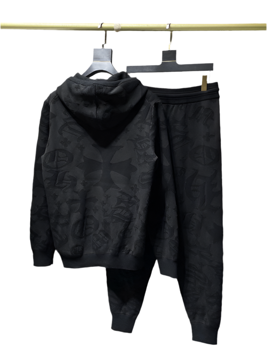 Chome Hearts wool loose knit long sleeve hooded sweater coat