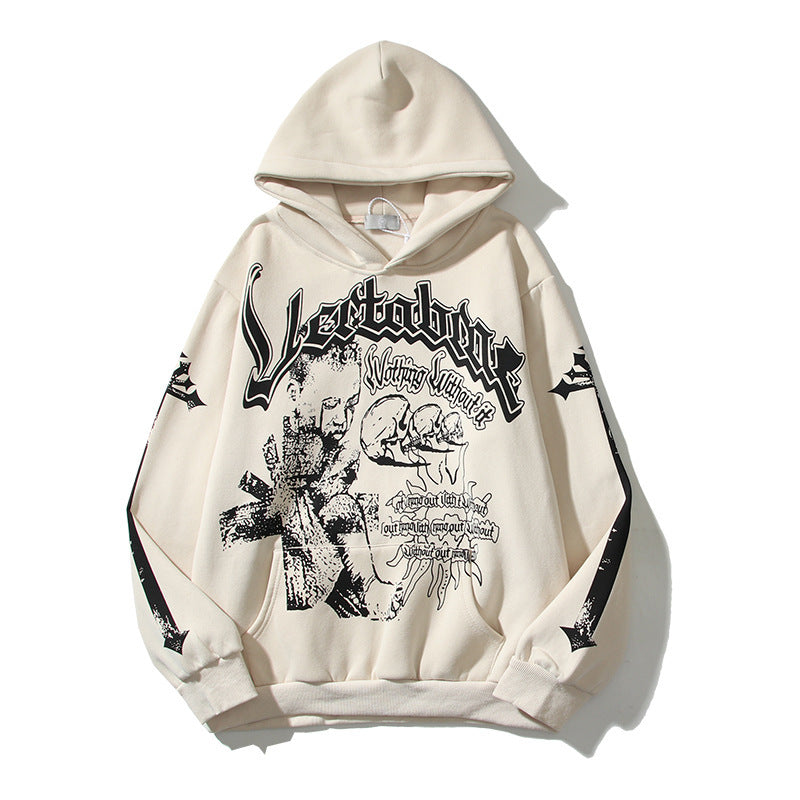 American high street hoodie Graffiti letter star hoodie