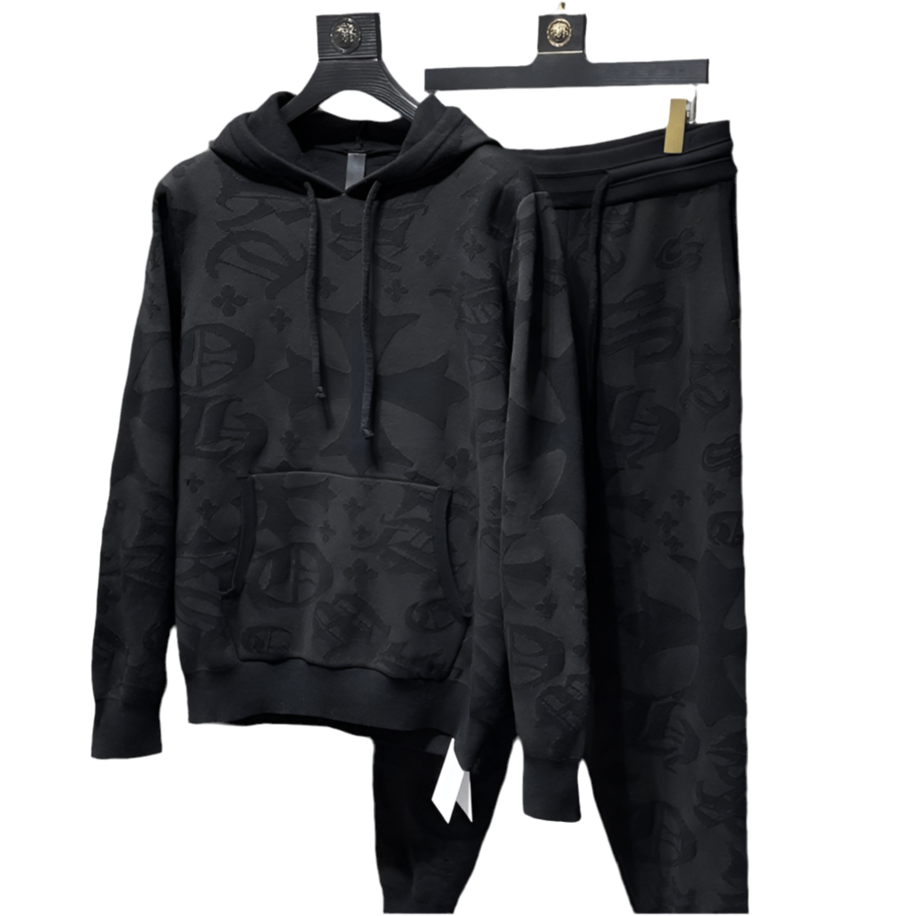 Chome Hearts wool loose knit long sleeve hooded sweater coat