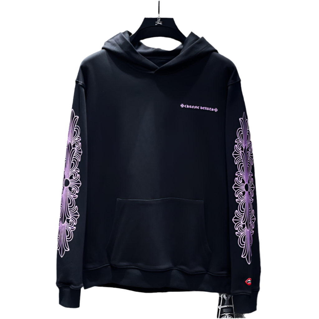 Chrome hearts USA black and purple floral design Hoodie