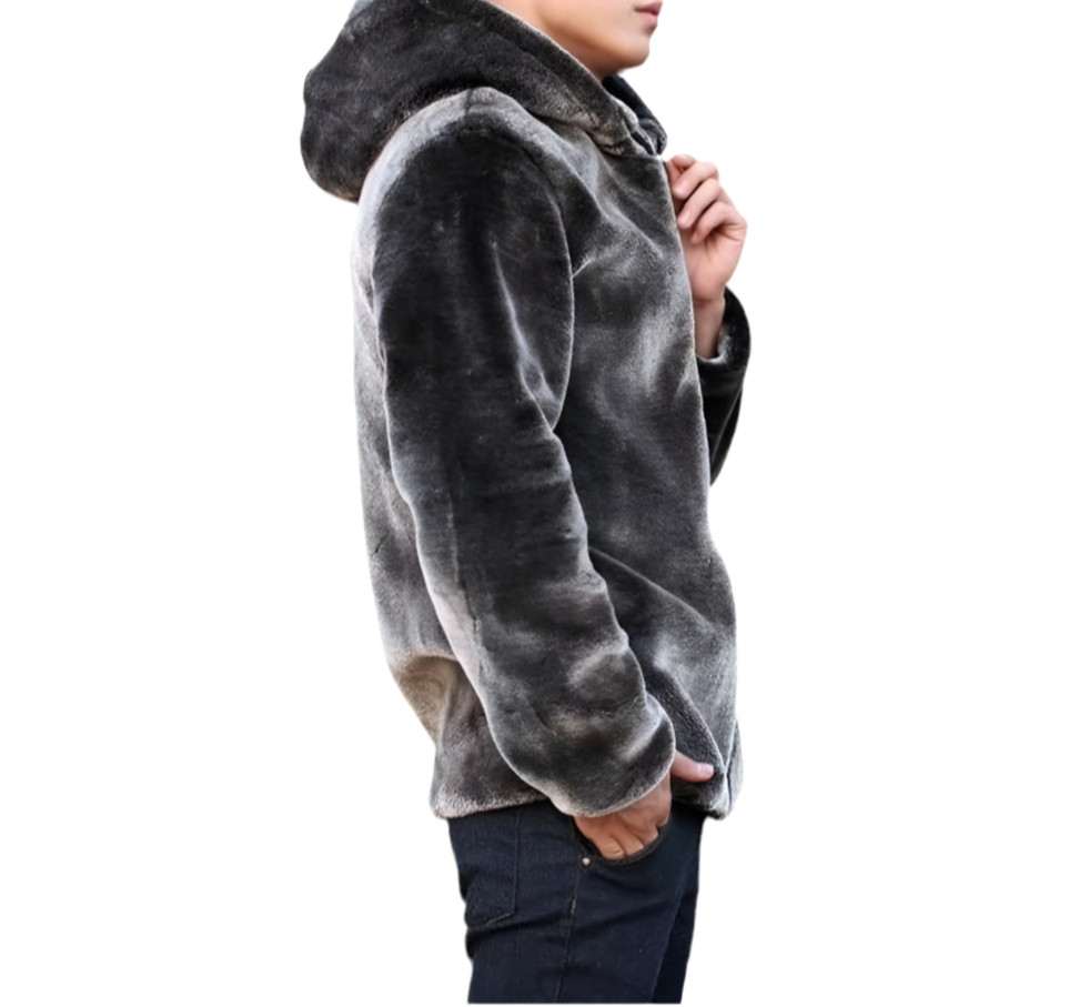 New Branded Unisex Black And Gray Fur Coat for Both men and Women