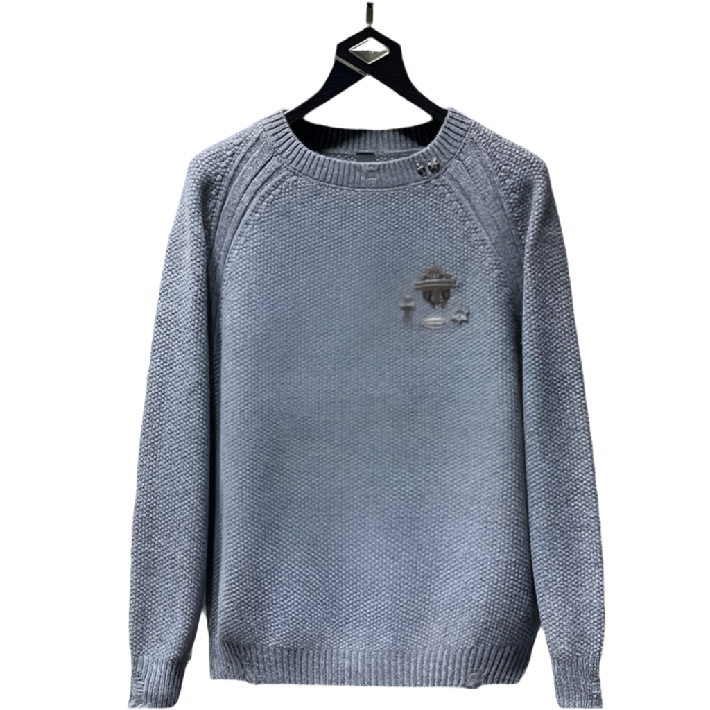 Chome Hearts wool loose knit long sleeve hooded sweater coat