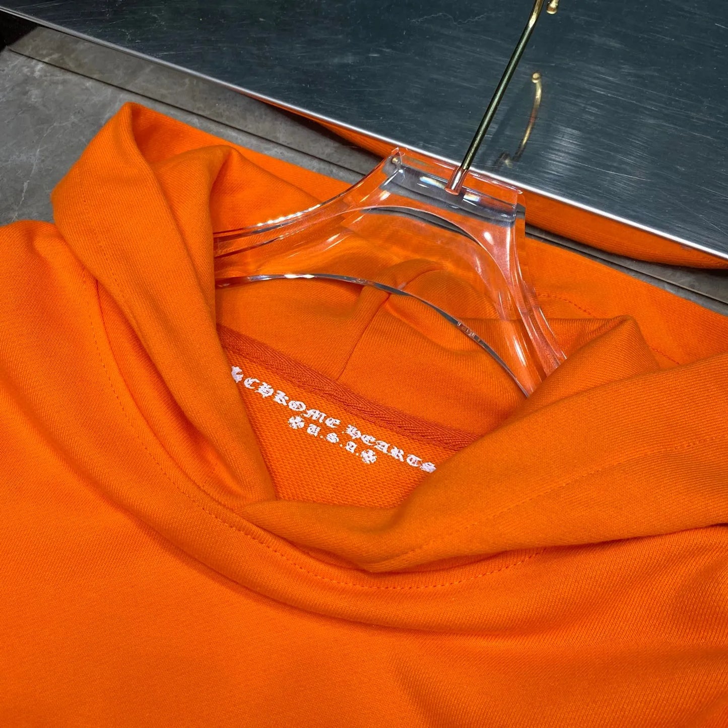Chrome Hearts orange Build And Crash Hoodie