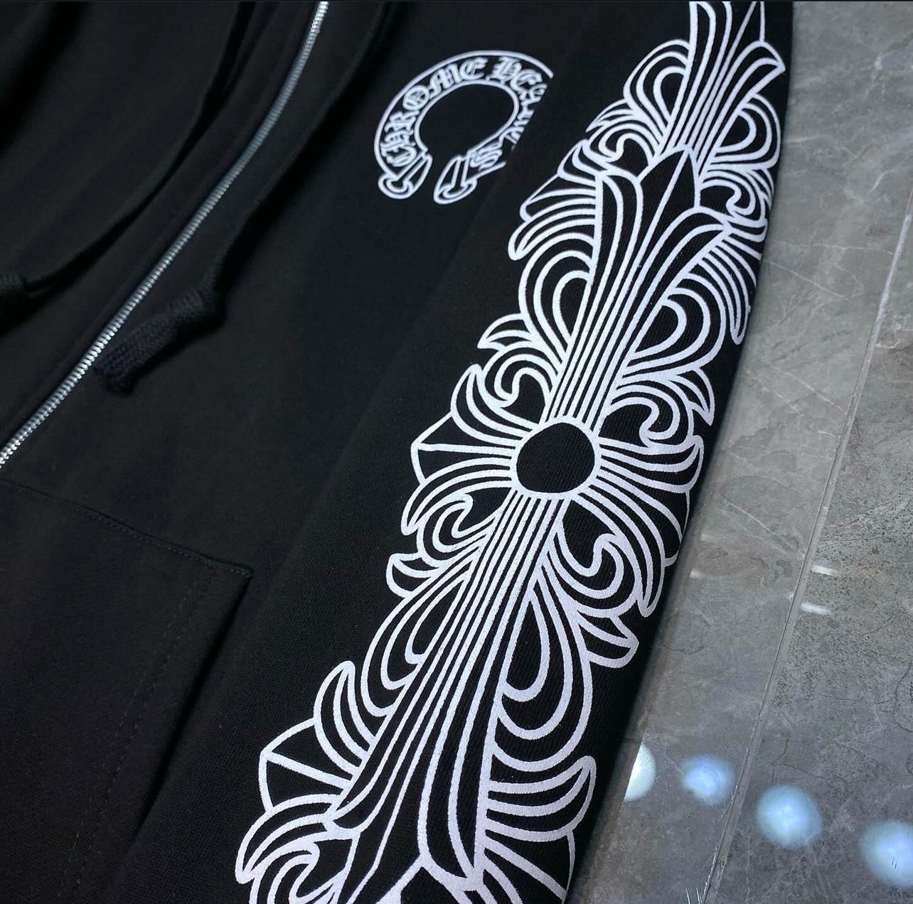New Chrome hearts Floral Zipper Hoodie