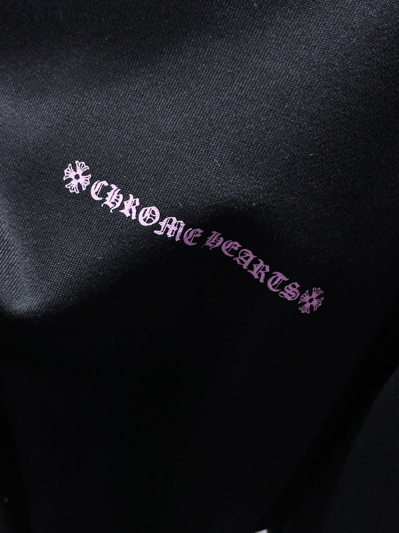 Chrome hearts USA black and purple floral design Hoodie