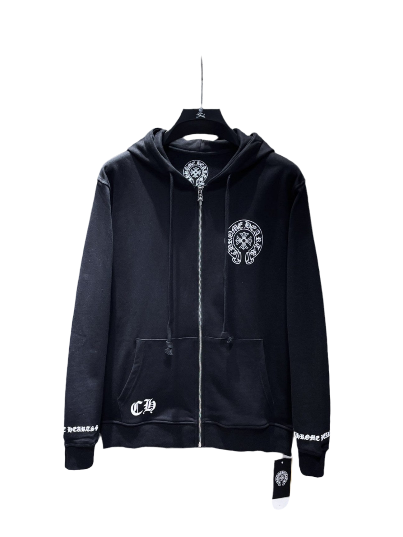 Chrome Hearts Black And white LOS ANGELES Zipper Hoodies