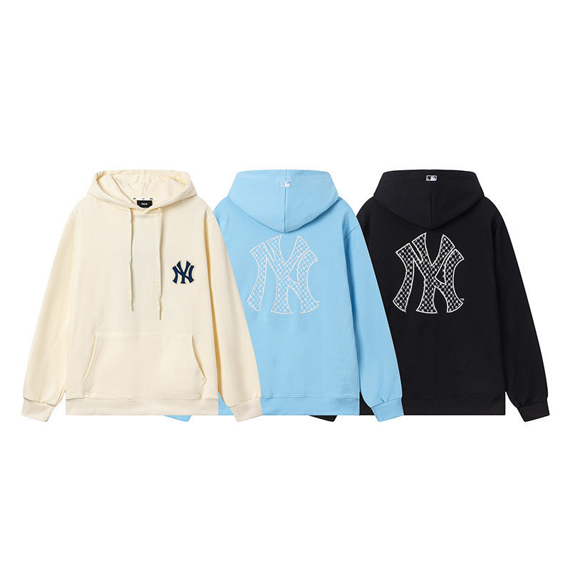 NY embroidered Pullover Hoodie For Men and Women