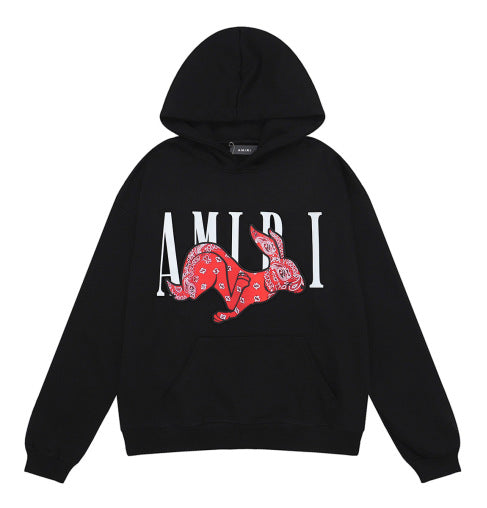 AMIRI  Red Rabbit Black Pull Over Hoodie