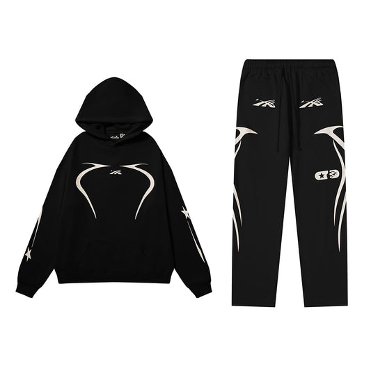 Hell Star Modern Streetwear Black Tracksuit