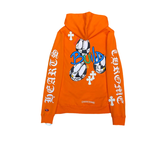 Chrome Hearts orange Build And Crash Hoodie