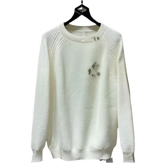 Chome Hearts  wool loose knit long sleeve hooded sweater coat