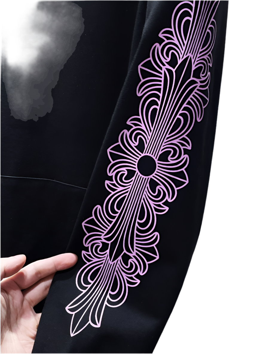 Chrome hearts USA black and purple floral design Hoodie