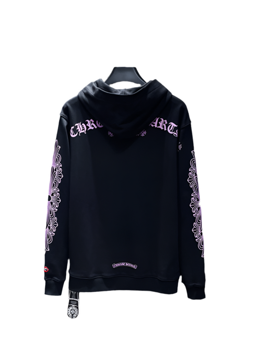 Chrome hearts USA black and purple floral design Hoodie