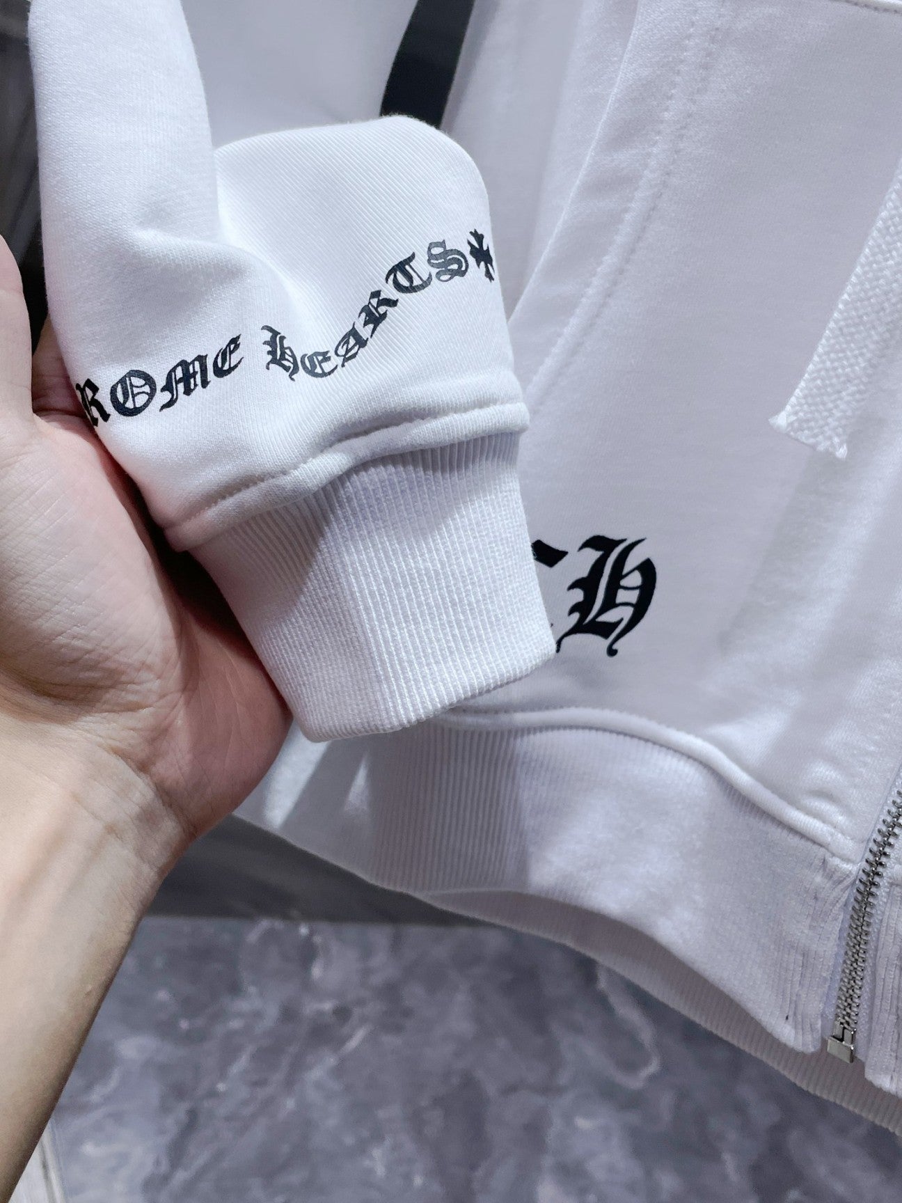 Chrome Hearts Black And white LOS ANGELES Zipper Hoodies