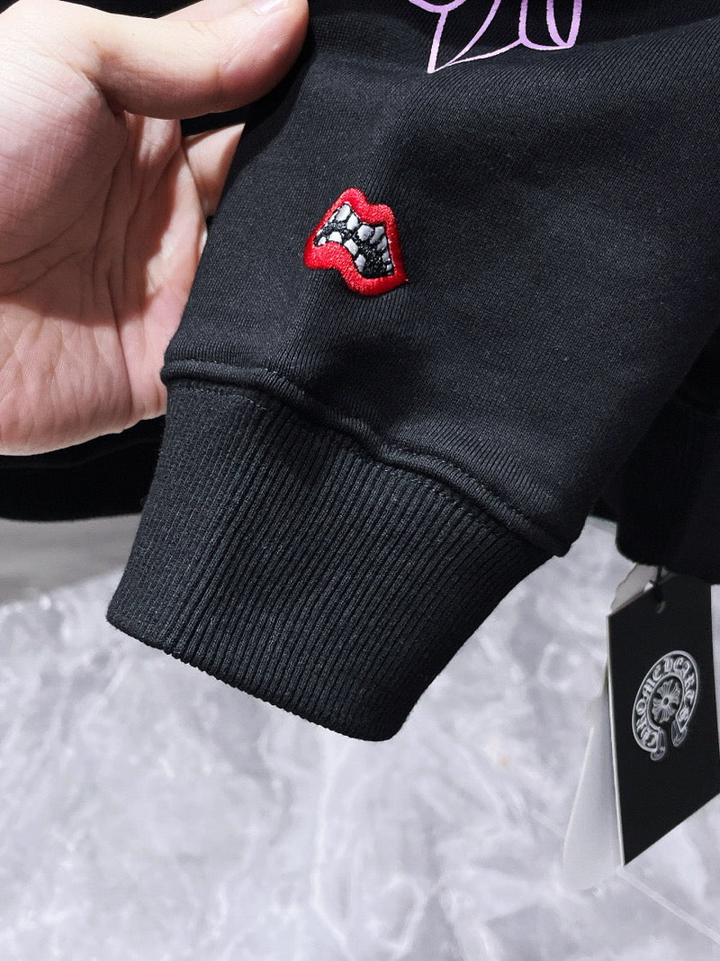 Chrome hearts USA black and purple floral design Hoodie
