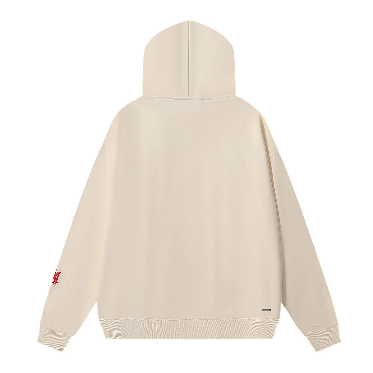 AMIRI Branded RED LOGO Pullover Creme Hoodie