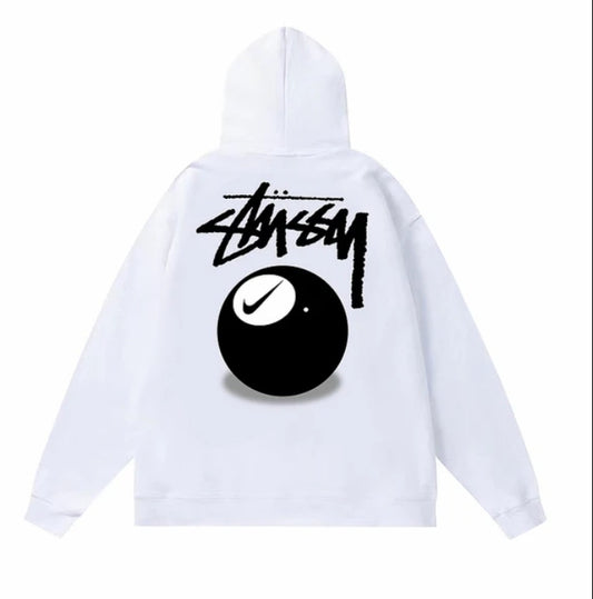 Stussy White Cue ball Featured pullover Hoodie