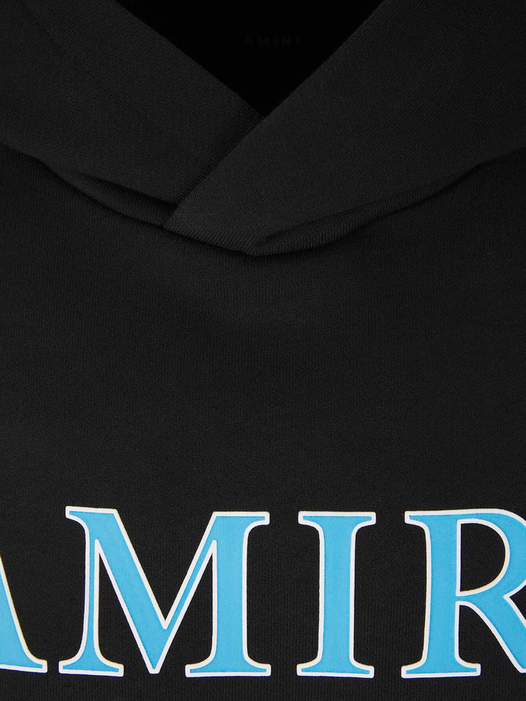 AMIRI Blue LOGO Black Pullover Hoodie